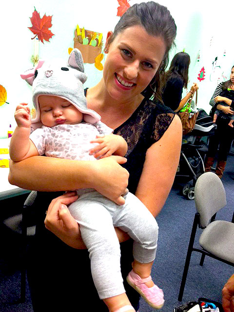 A mother and her baby at make it take it.